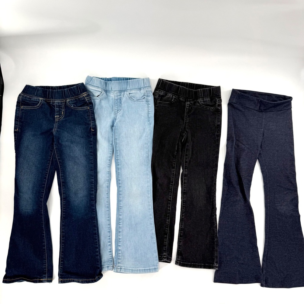 Bundle Cat & Jack Flare Jeans Kids 6 & 6/7 SLIM Multicolor Pull On Denim